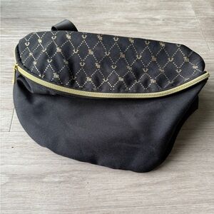 True Religion Black and Gold Belt Bag